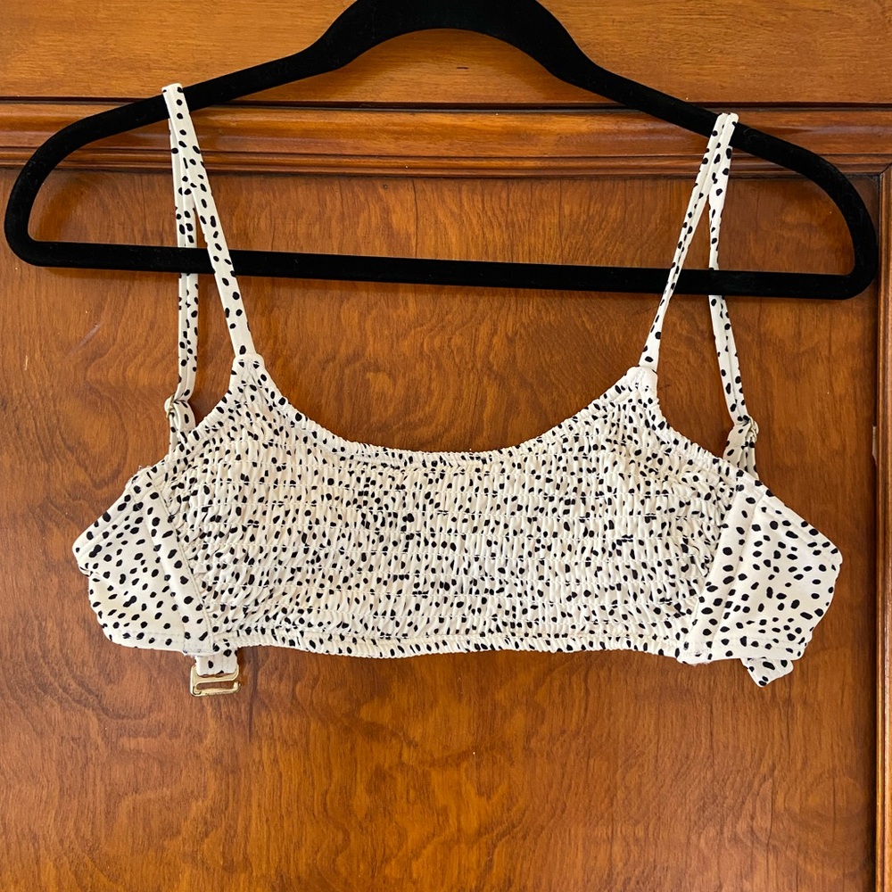 Polka Dot Smocked Bikini Top